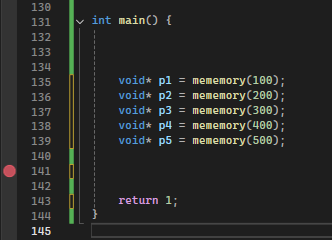 (ex. 5 - allocating 5 memory blocks)