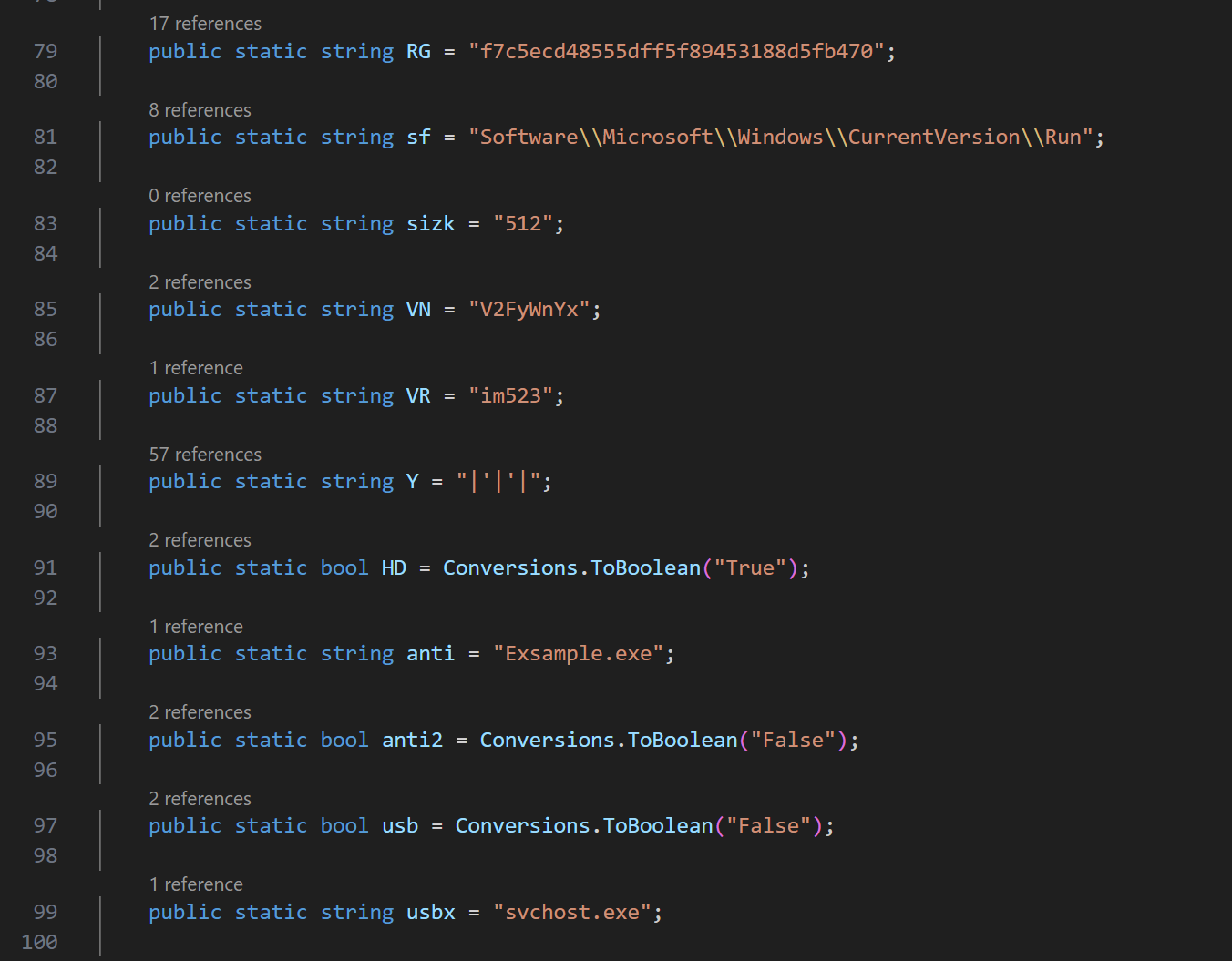 (ex. 5 - Configuration hardcoded into the source code)