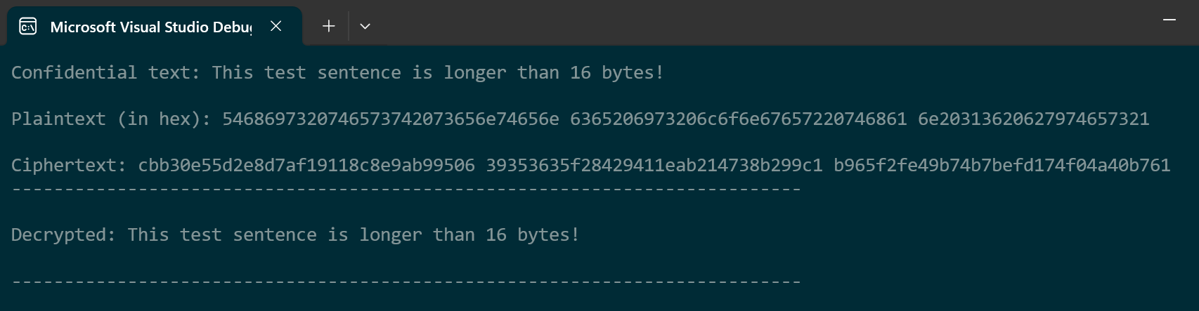 (ex. 13 - Plaintext and the corresponding ciphertext)