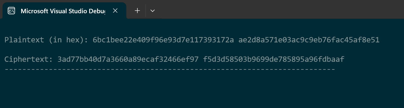 (ex. 12 - Plaintext and the corresponding ciphertext)